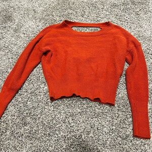 Open back knit sweater